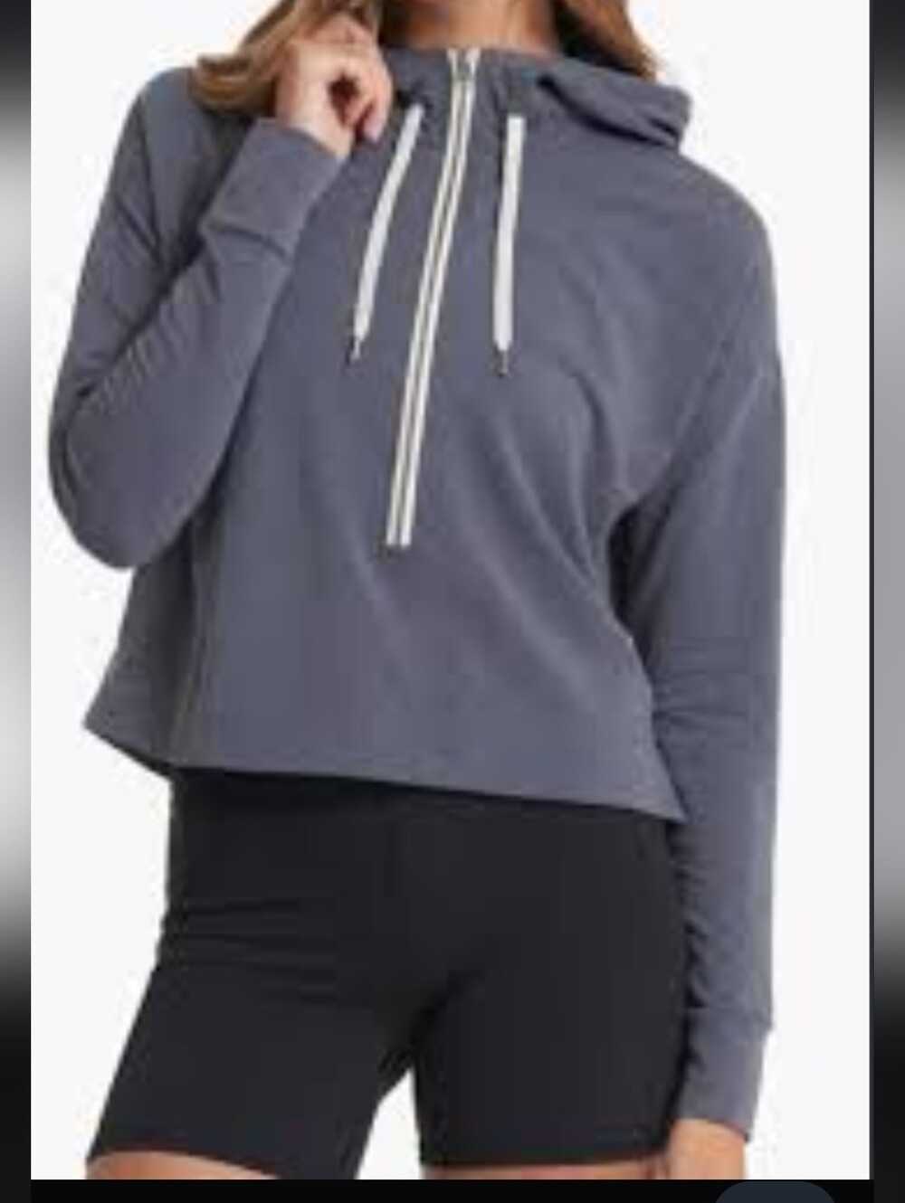 Vuori Vista Half Zip Hoodie Gray Small